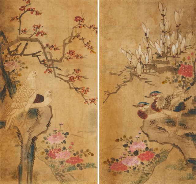 화조도 2폭